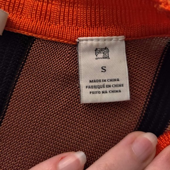 Scotch & Soda Orange Knit Striped Top Sz Small - Picture 10 of 16